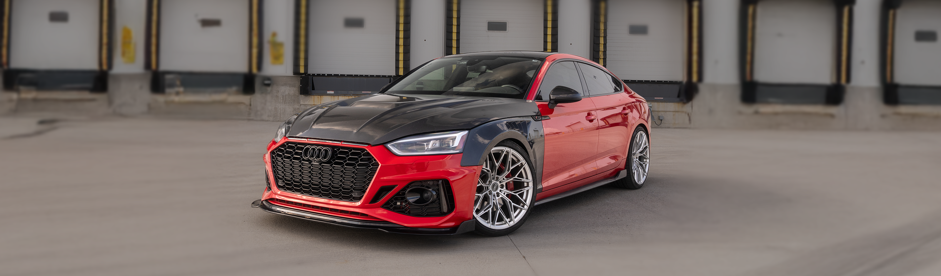 Audi S5 with premium CAP carbon fiber spoiler and side skirts — complete carbon fiber maintenance ensures long-lasting performance, UV protection, and head-turning aesthetics