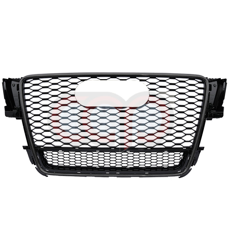 2008-2012 Audi RS5 Honeycomb Grille | B8 Audi A5/S5/RS5 | Real Carbon Fiber Quattro - Real Carbon Fiber Frame Black Mesh Real Carbon Fiber Lower Frame