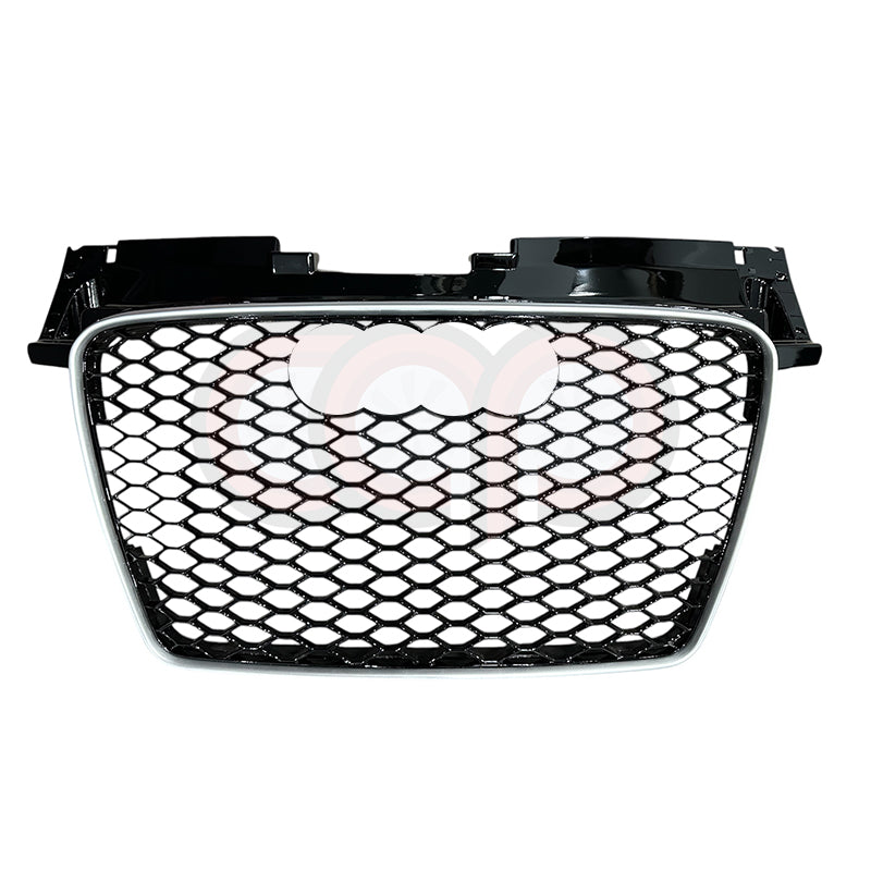 2008-2015 Audi TTRS Honeycomb Grille | MK2 8J TT/TTS TT-RS (Silver Frame Black Mesh)