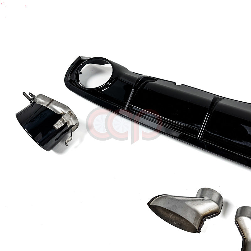 2012-2015 C7 Audi A6 Non S-Line - CAP Gloss Black RS Style Rear Diffuser