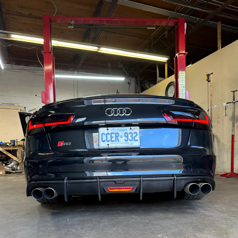 2012-2015 C7 Audi A6, S6 - CAP Carbon Fiber Rear Diffuser - V1