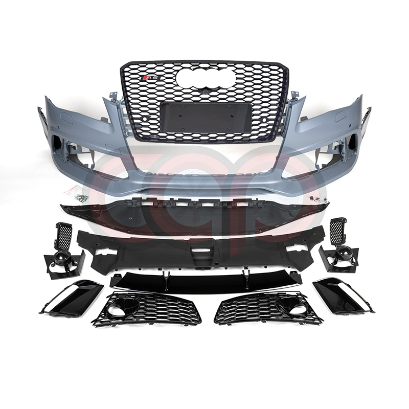 2012-2014 D4 Audi A8/S8 CAP Front Bumper | Audi RS8 Bumper RS8 Style (Black Frame Black Mesh) Yes Front Camera
