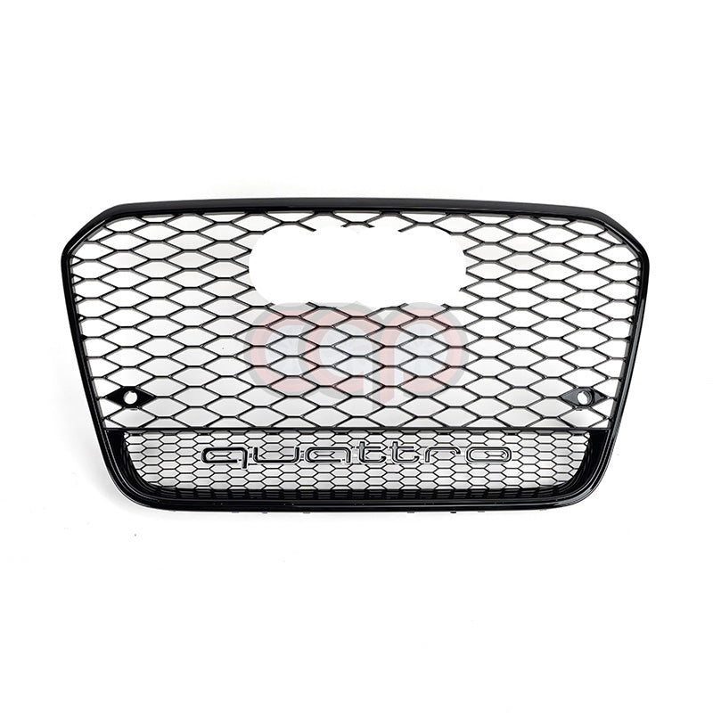 2012-2015 Audi RS6 Honeycomb Grille Quattro | C7 Audi A6/S6 Black Frame Black Mesh Black Lower Frame