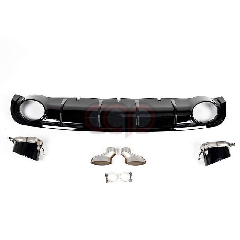 2012-2015 C7 Audi A6 Non S-Line - CAP Gloss Black RS Style Rear Diffuser