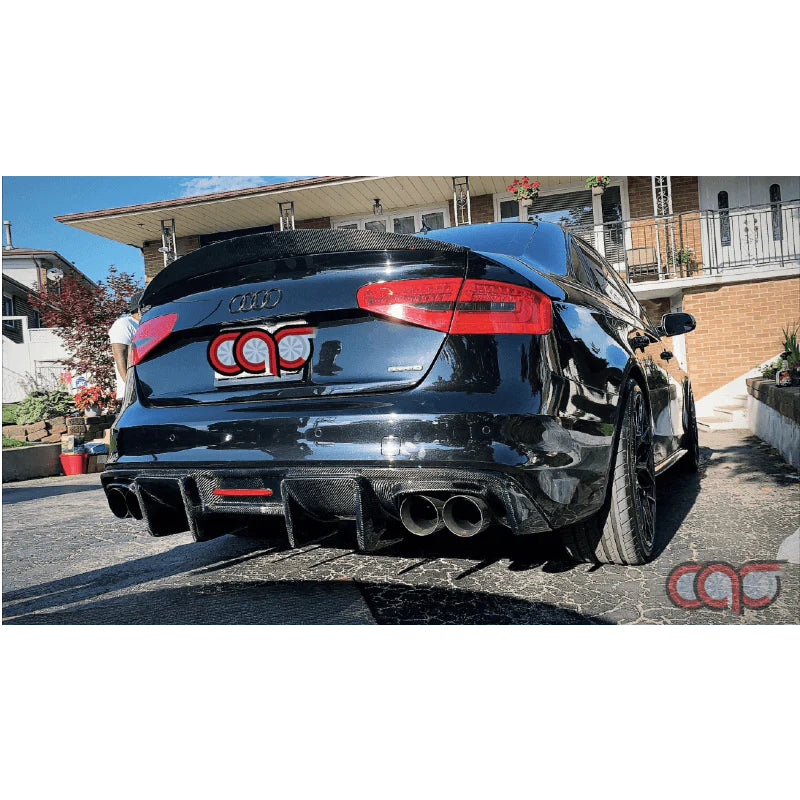 2013-2016 B8.5 Audi A4/S4 - CAP Carbon Fiber Rear Diffuser With LED Brake Light - V1