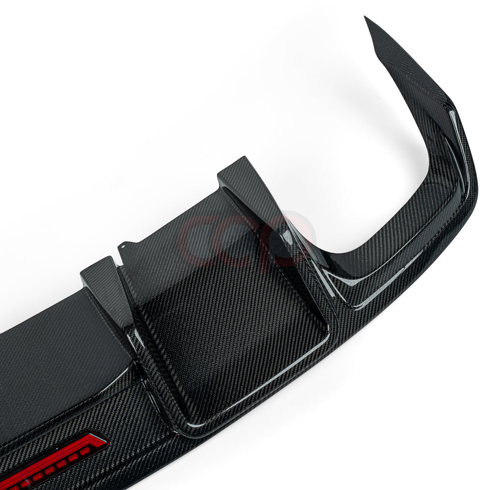 2013-2016 B8.5 Audi A4/S4 - CAP Carbon Fiber Rear Diffuser With LED Brake Light - V1