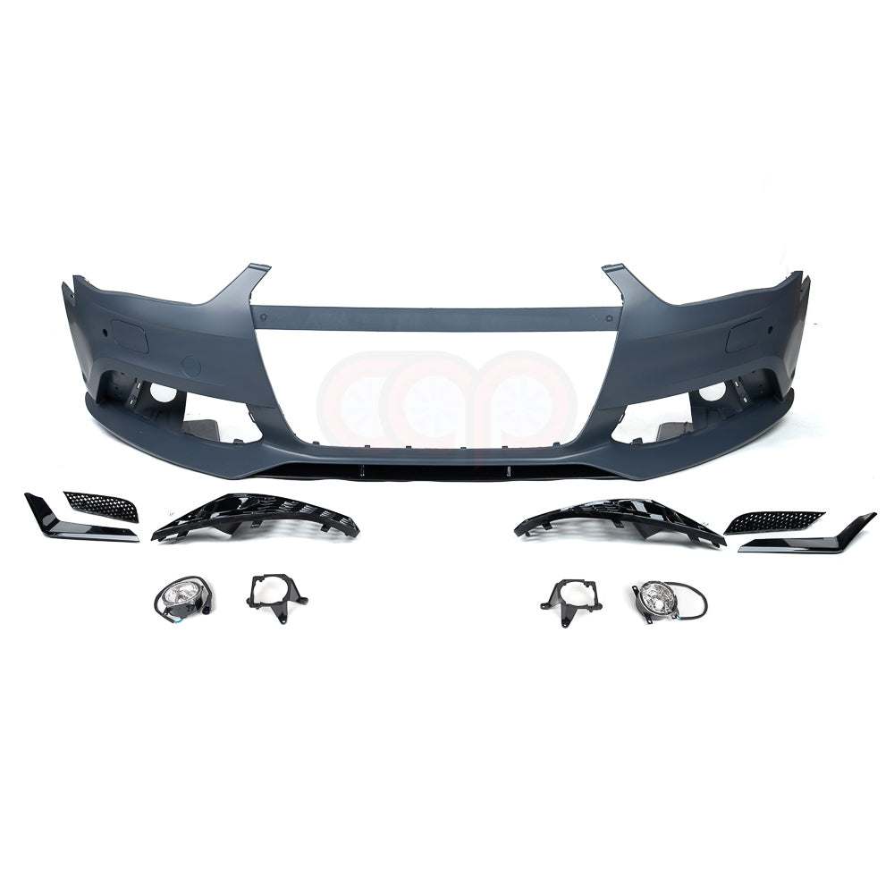 2013-2016 B8.5 Audi A4/S4 CAP Front Bumper | RS4 Bumper with Fog Lights - V3