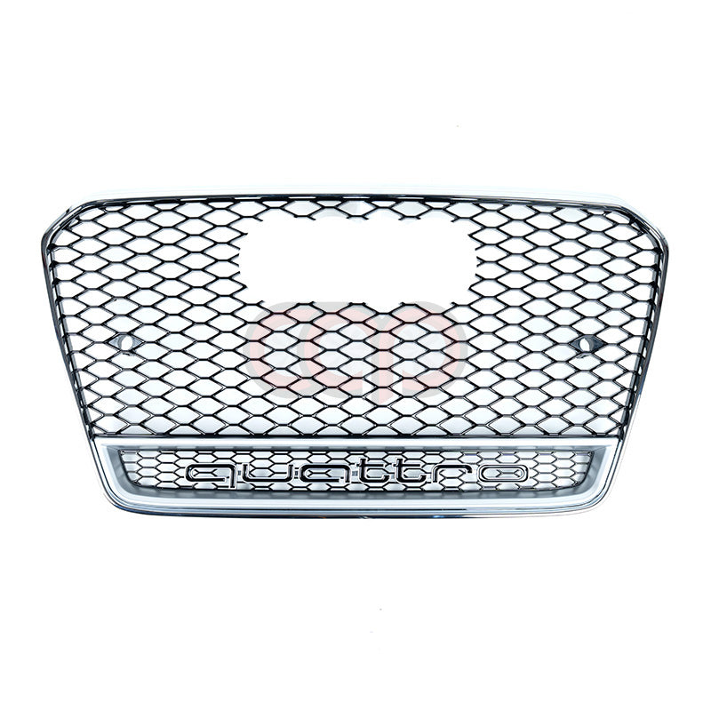 2013-2017 Audi RS5 Honeycomb Grille Quattro | B8.5 Audi A5/S5/RS5 Chrome Frame Black Mesh Silver Lower Frame