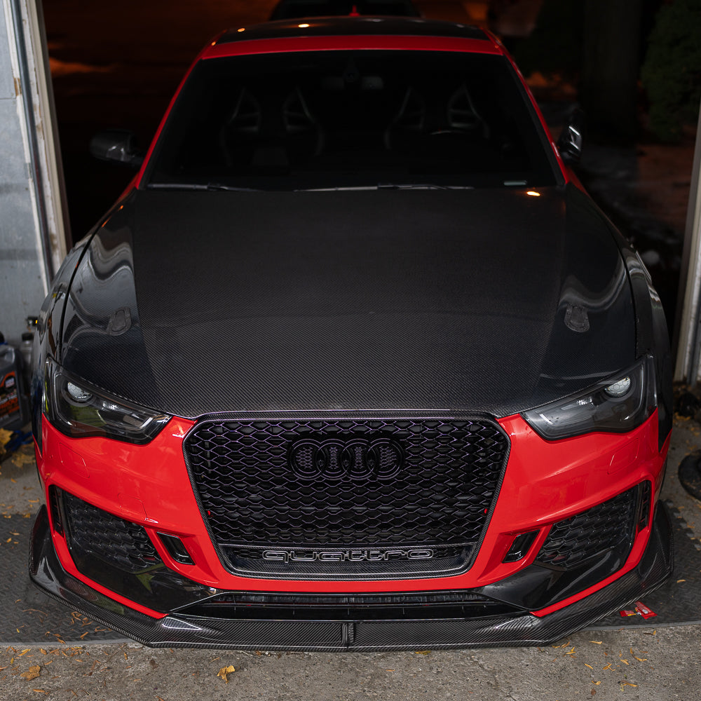 2013-2017 B8.5 A5/S5 - Dry Carbon Front Lip for CAP B8.5 RS5 Bumper V2 - B9 Style