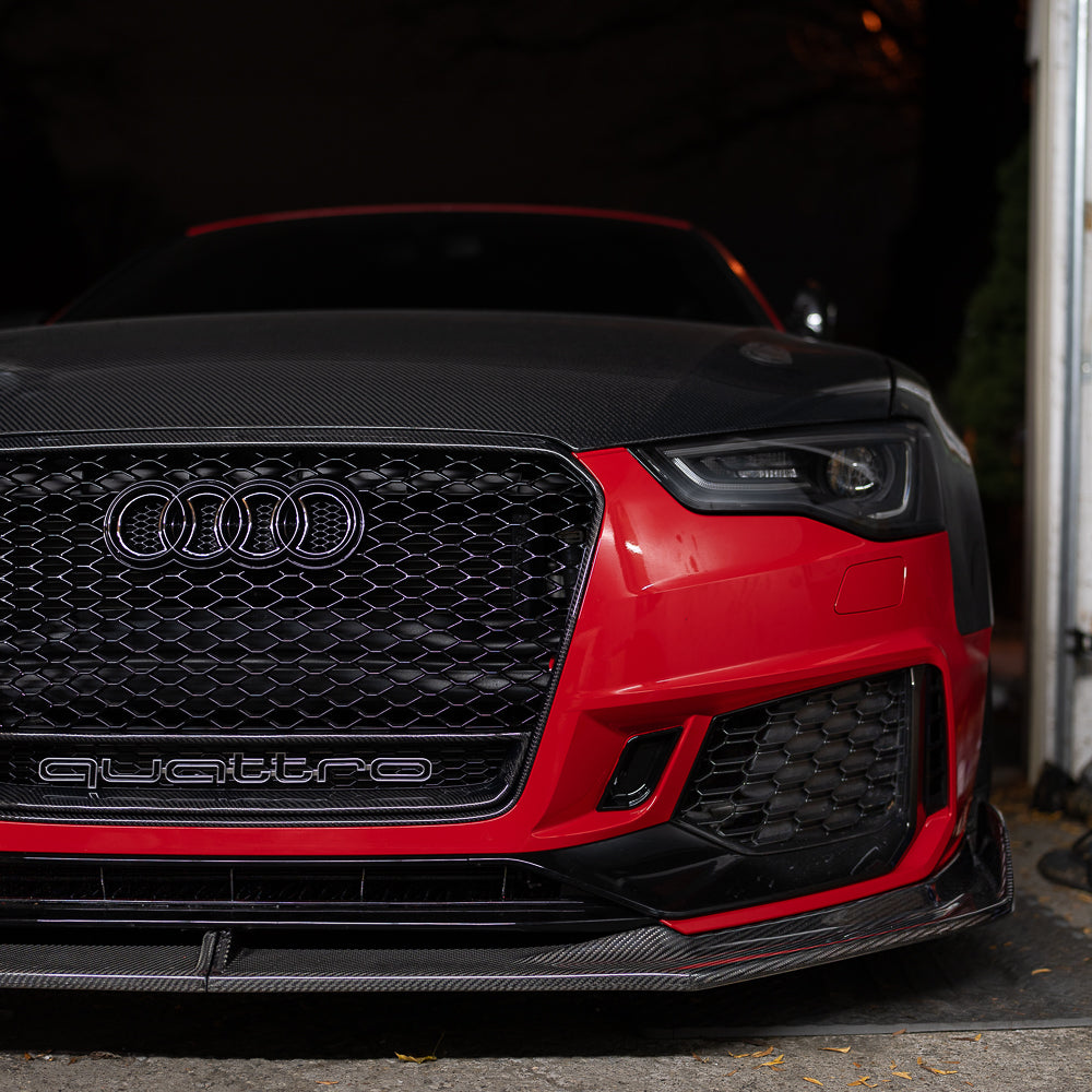 2013-2017 B8.5 A5/S5 - Dry Carbon Front Lip for CAP B8.5 RS5 Bumper V2 - B9 Style