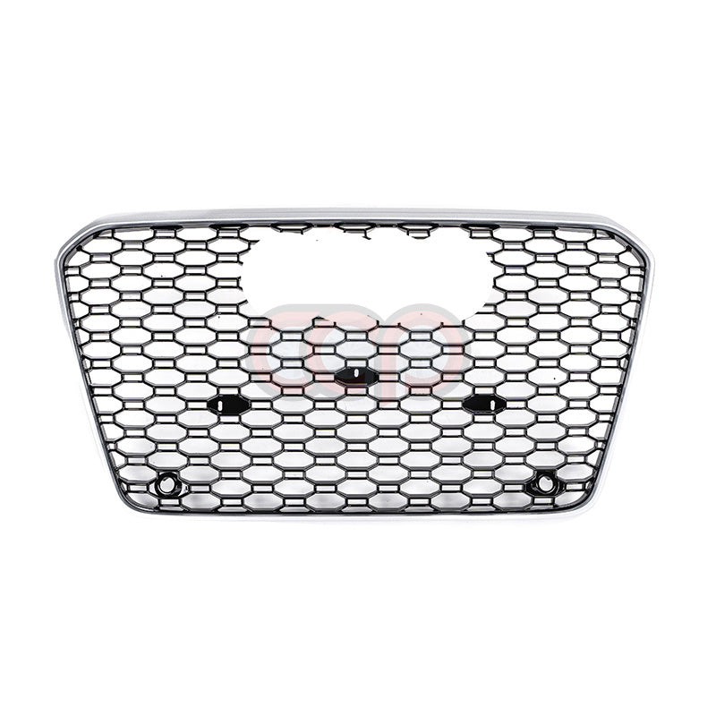 2013-2017 B8.5 Audi A5/S5 Silver Frame Honeycomb Grille | B9 Style Audi RS5 Grille Silver Frame Black Mesh