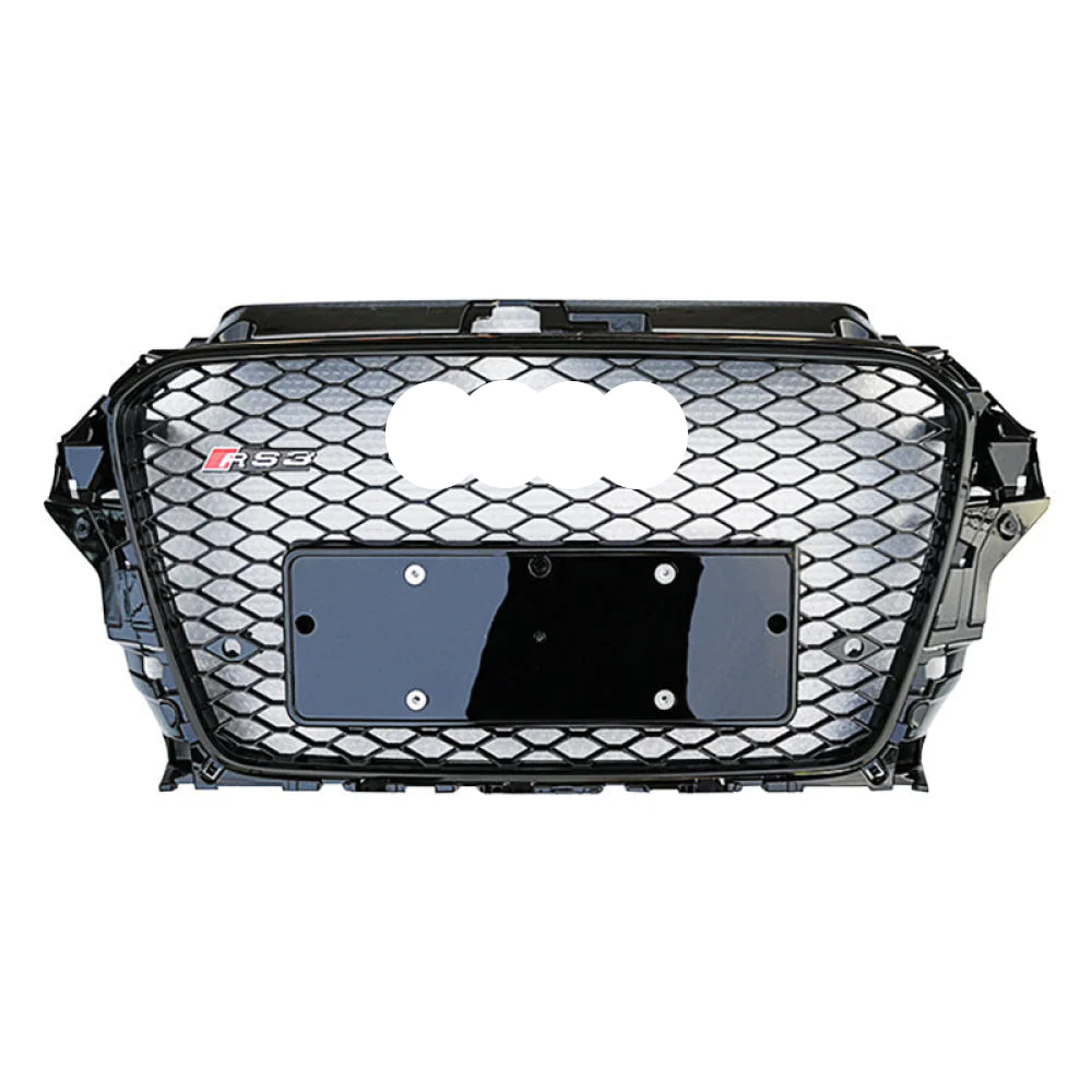 2014-2016 Audi RS3 Honeycomb Grille | 8V Audi A3/S3 Black Frame Black Mesh