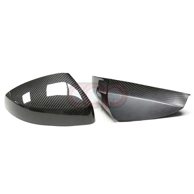 2014-2020 8V Audi A3, S3, RS3 - CAP Dry Carbon Fiber Stick On Mirror Covers (Pair)