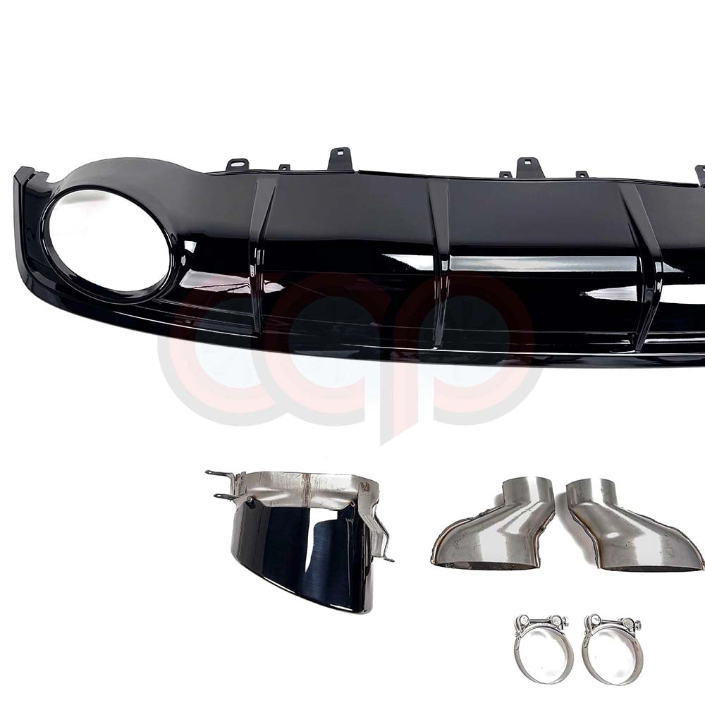 2016-2018 C7.5 Audi A7 Non S-Line - CAP Gloss Black RS Style Rear Diffuser