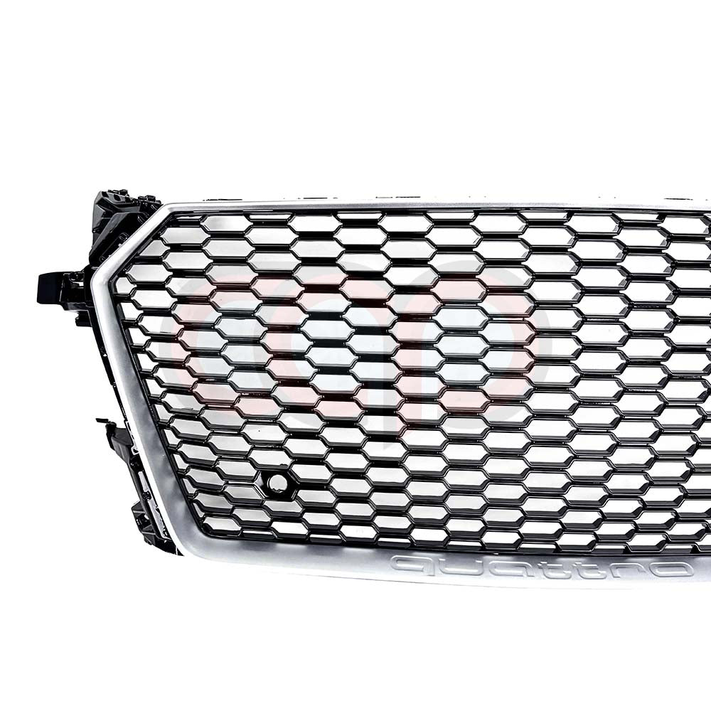 2016-2024 Audi TTRS Honeycomb Silver Frame Grille | MK3 8S TT/TTS - V2