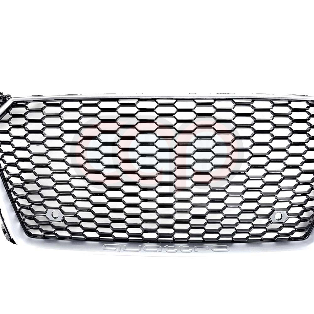 2016-2024 Audi TTRS Honeycomb Silver Frame Grille | MK3 8S TT/TTS - V2