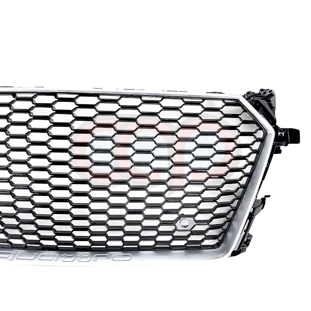 2016-2024 Audi TTRS Honeycomb Silver Frame Grille | MK3 8S TT/TTS - V2