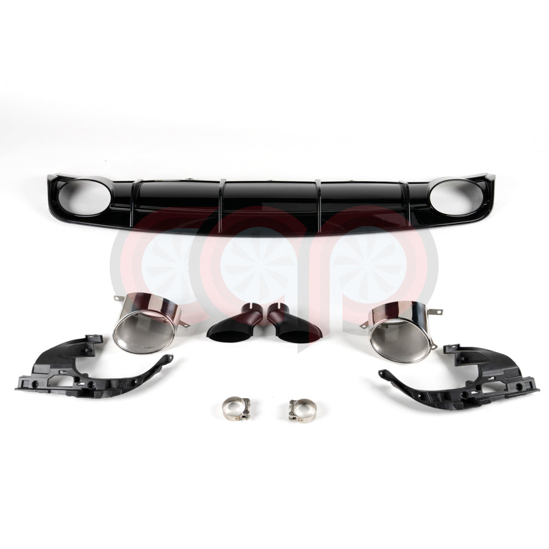 2016-2018 C7.5 Audi A6 S-Line/S6 - CAP Gloss Black RS Style Rear Diffuser A6 S-Line + S6
