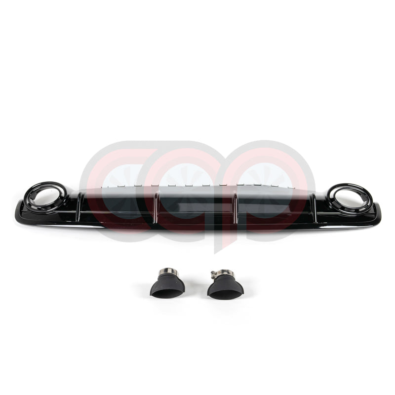 2016-2019 B9/4M Audi Q7 Non S-Line - CAP Gloss Black RS Style Rear Diffuser with Exhaust Tips