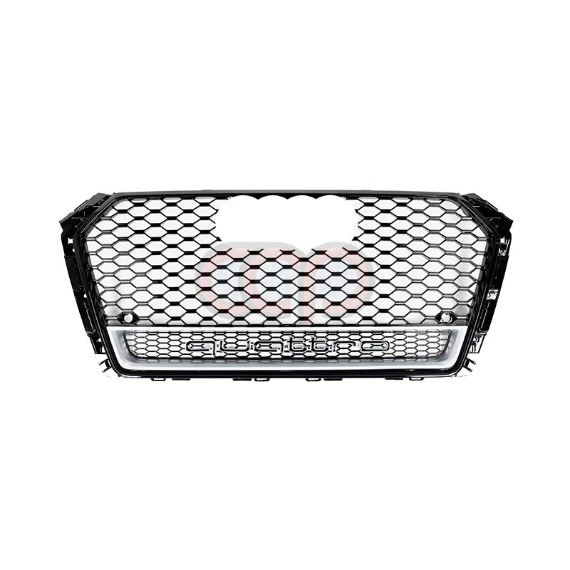 2017-2019 Audi RS4 Honeycomb Lower Frame Grille Quattro Silver Frame | B9 Audi A4/S4