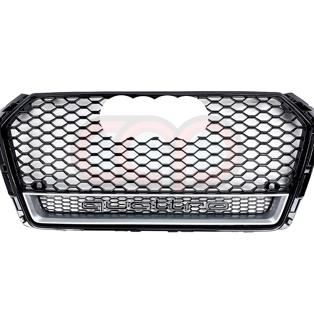 2017-2019 Audi RS4 Honeycomb Lower Frame Grille Quattro Silver Frame | B9 Audi A4/S4