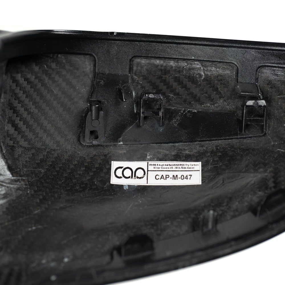 2017-2025 B9/B9.5 Audi A4, S4, A5, S5, RS5 - CAP Dry Carbon Fiber Mirror Covers (Pair) - V3