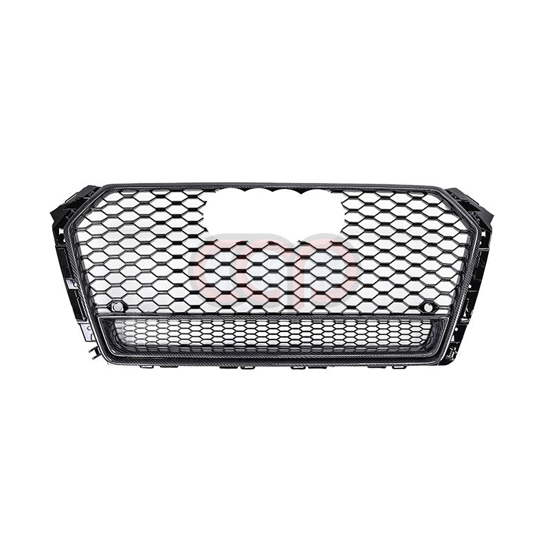 2017-2019 Audi RS4 Honeycomb Grille | B9 Audi A4/S4 | Real Carbon Fiber Quattro - Real Carbon Fiber Frame Black Honeycomb Mesh