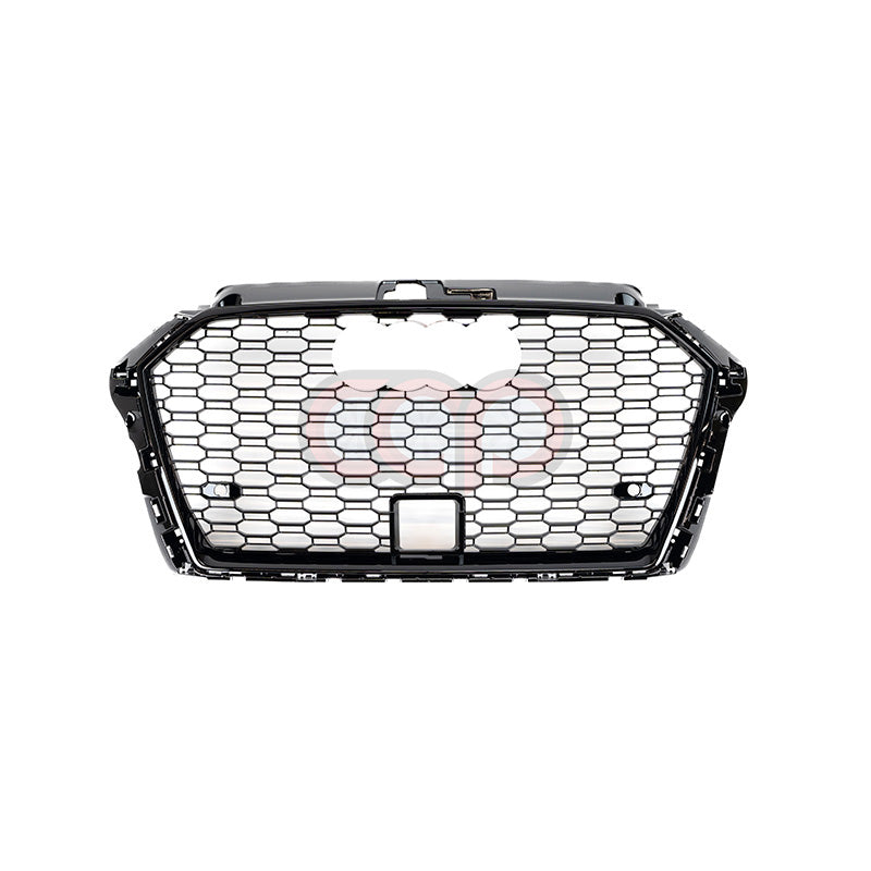 2017-2020 Audi RS3 Honeycomb Grille | 8V.5 Audi A3/S3 With ACC Black Frame Black Mesh
