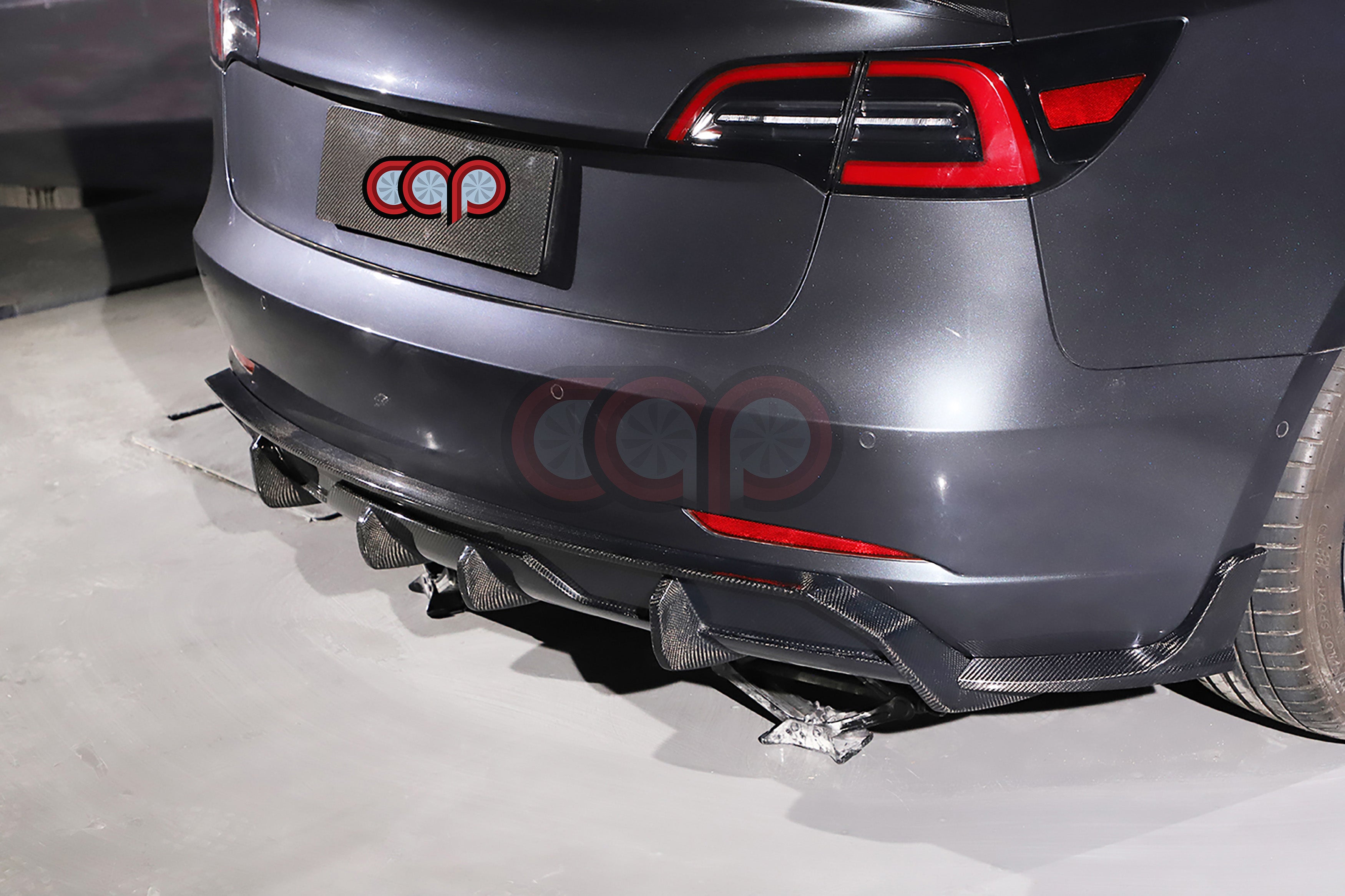 2017-2023 Tesla Model 3 - Carbon Fiber Diffuser V2