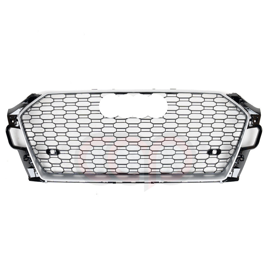 2018-2019 Audi RS5 Honeycomb Grille | For Real 2018-2019 B9 RS5 Chrome Frame Black Mesh
