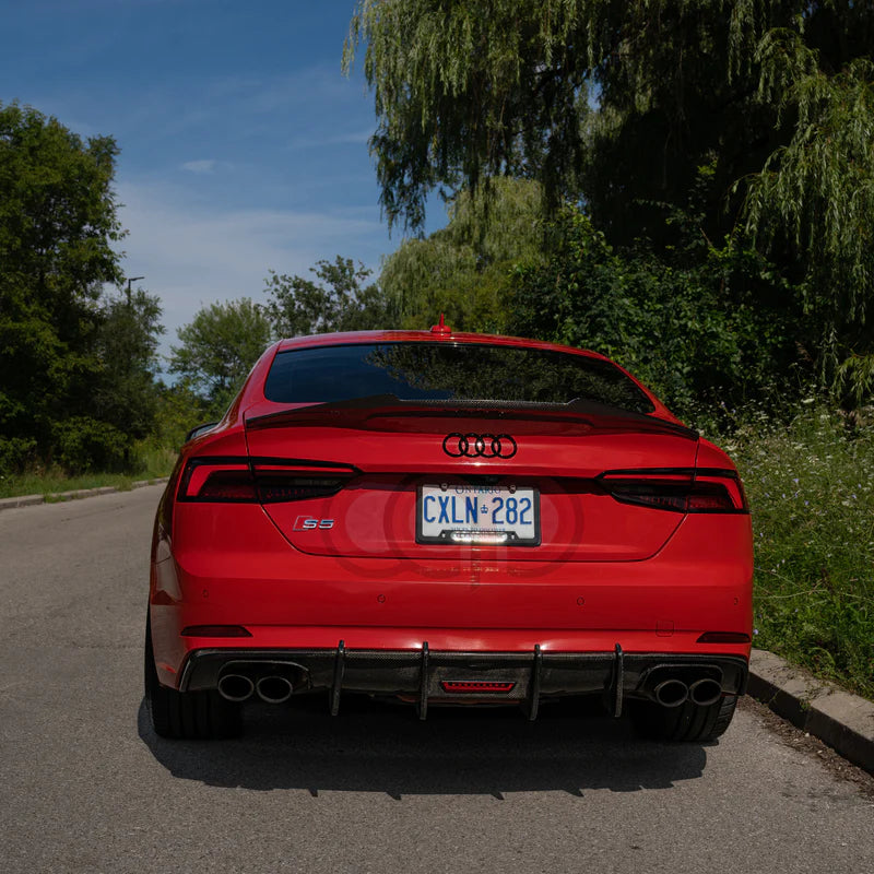2018-2019 B9 Audi A5/S5 - CAP Carbon Fiber Diffuser with LED - V1