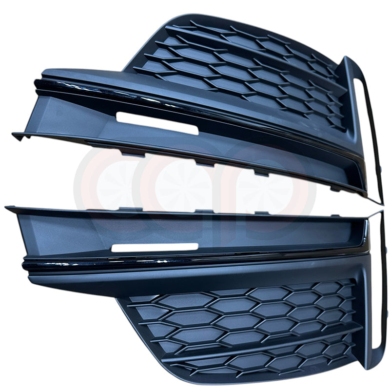 2018-2019 Audi RS5 Fog Grilles | B9 A5 S-Line/S5 Non ACC - Matte Black