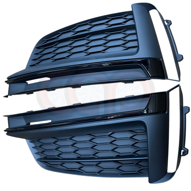 2018-2019 Audi RS5 Fog Grilles | B9 A5 S-Line/S5 Non ACC - Matte Black