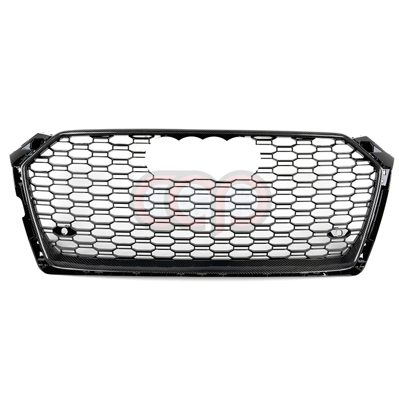 2018-2019 Audi RS5 Honeycomb Grille | B9 Audi A5/S5 | Real Carbon Fiber Plain - Real Carbon Fiber Frame Black Honeycomb Mesh