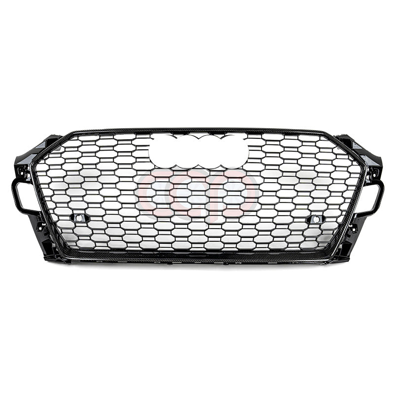 2018-2019 Audi RS5 Honeycomb Grille | For Real 2018-2019 B9 RS5 Real Carbon Fiber Frame Black Mesh