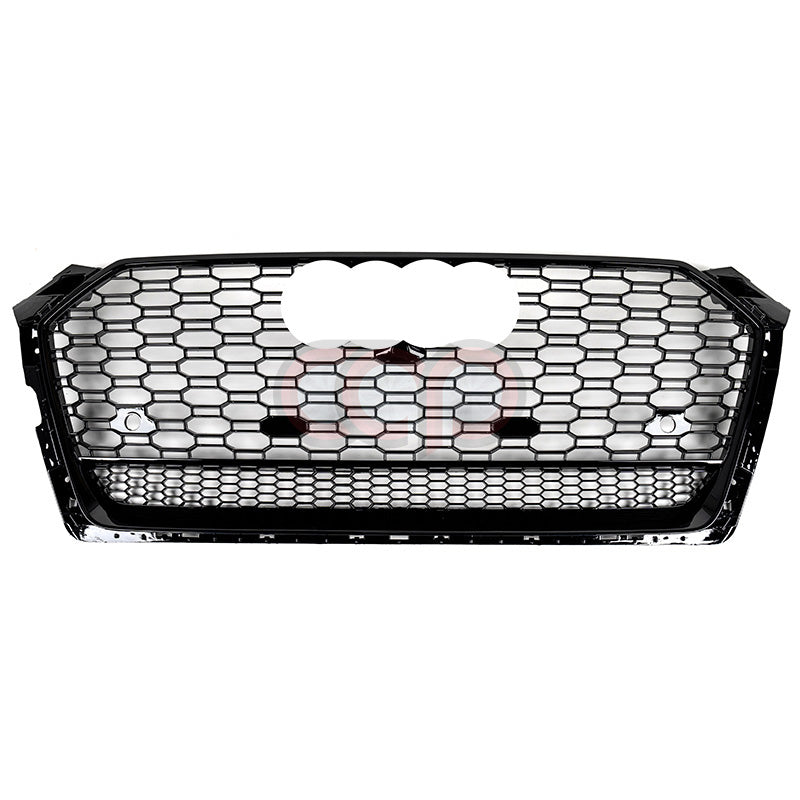 2018-2019 Audi RS5 Honeycomb Lower Frame Grille | B9 Audi A5/S5 Black Frame Black Mesh with Lower Frame Yes Front Camera