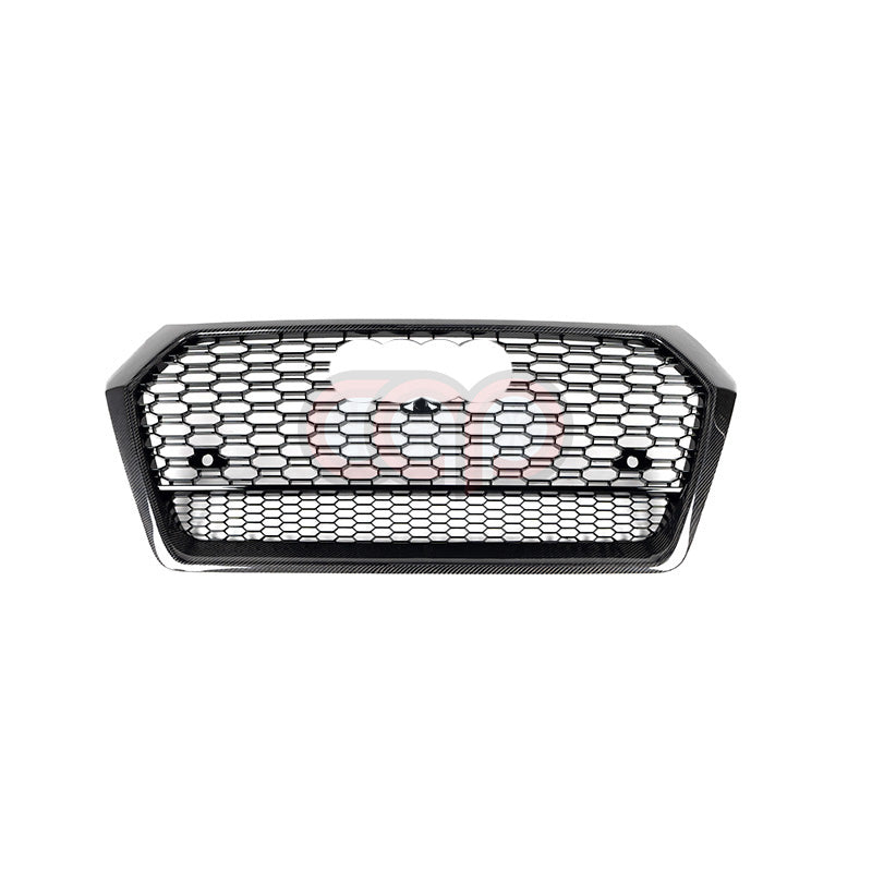 2018-2020 FY B9 Audi RSQ5 Honeycomb Grille | B9 Audi Q5/SQ5 | Real Carbon Fiber Quattro - Real Carbon Frame Black Mesh Real Carbon Lower Frame