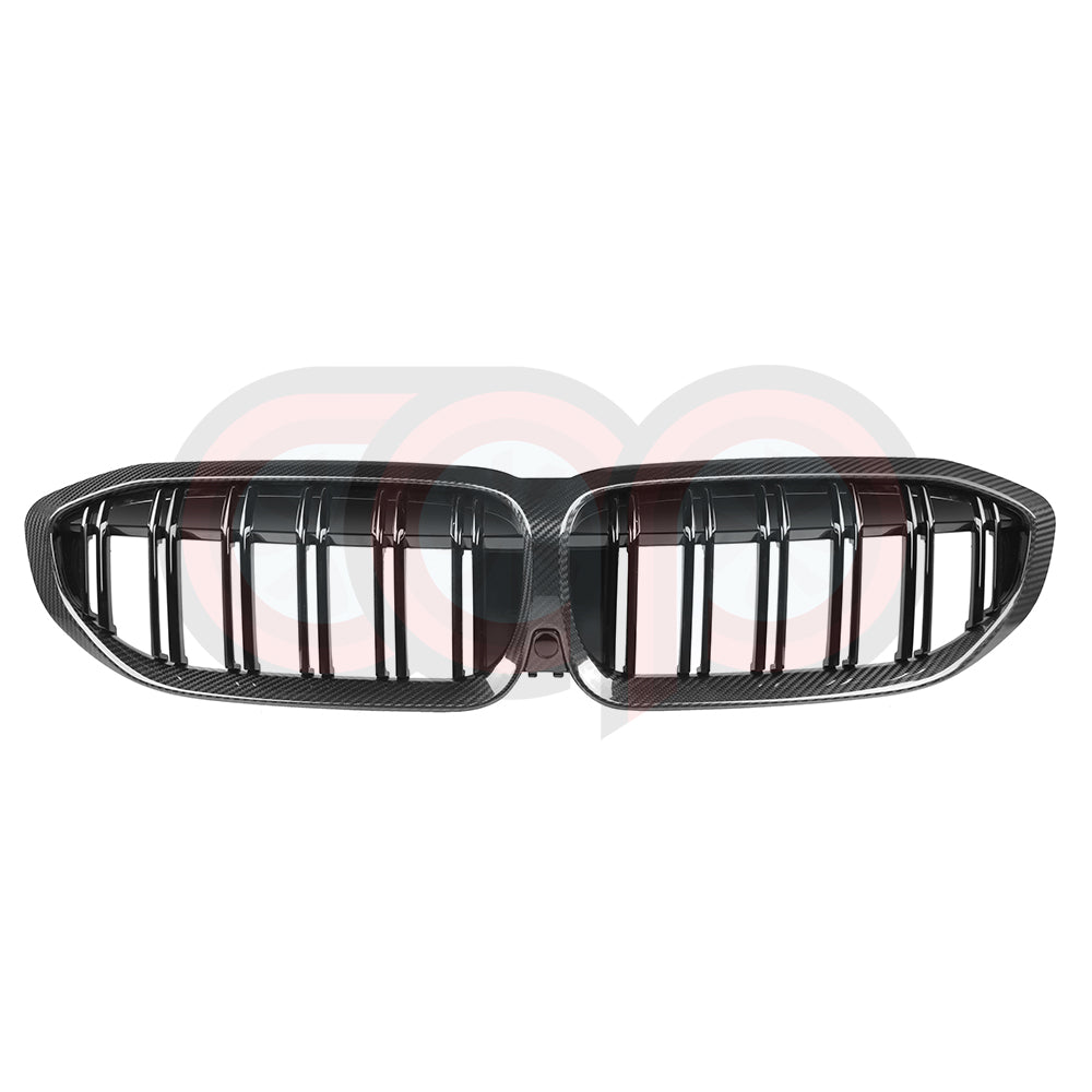 2019-2022 BMW G20 3 Series - Dry Carbon Fiber Dual Slats Grille