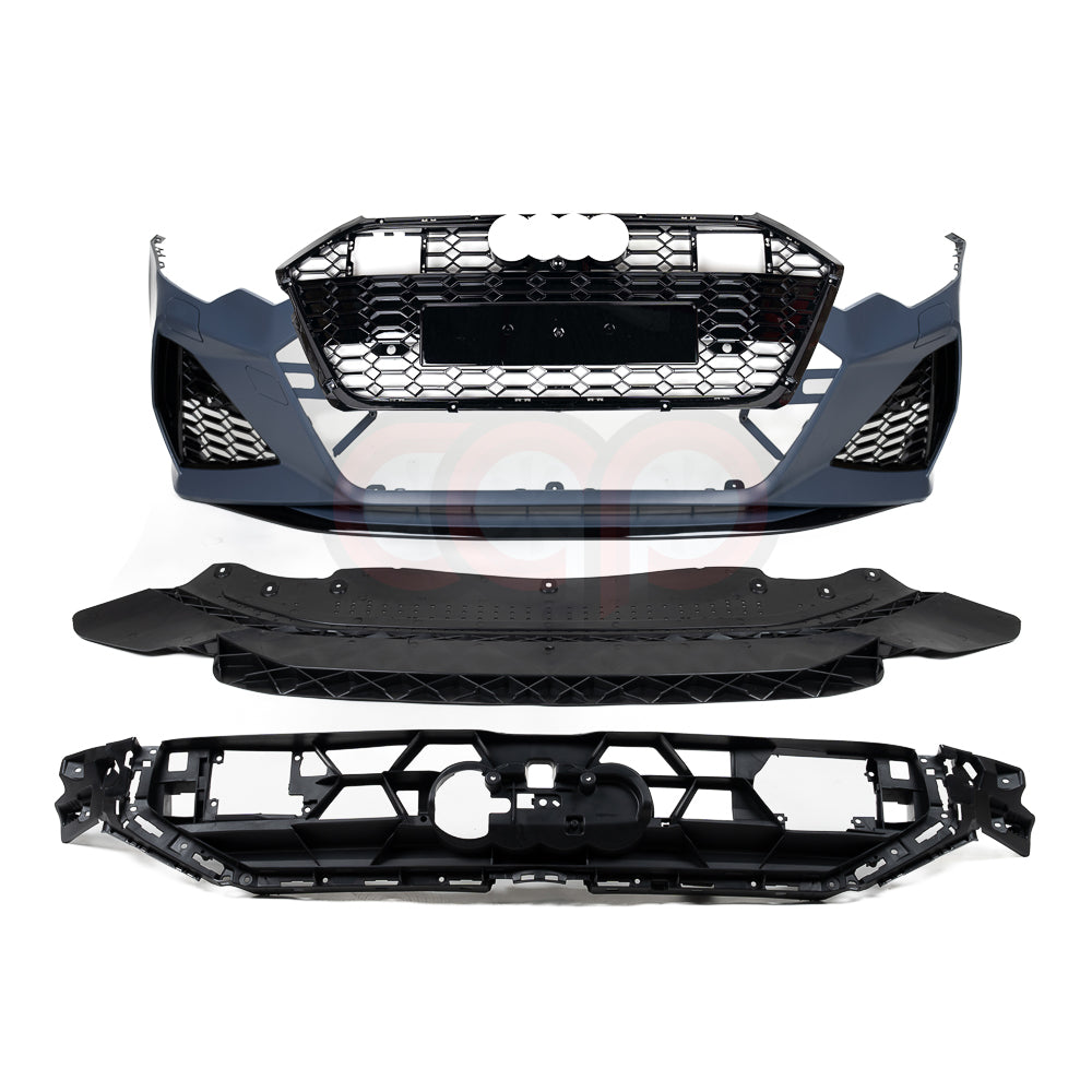 2019-2023 C8 Audi A6/S6 CAP Front Bumper | RS C8 RS6 Bumper RS6 Grille (Black Frame Black Mesh) With ACC