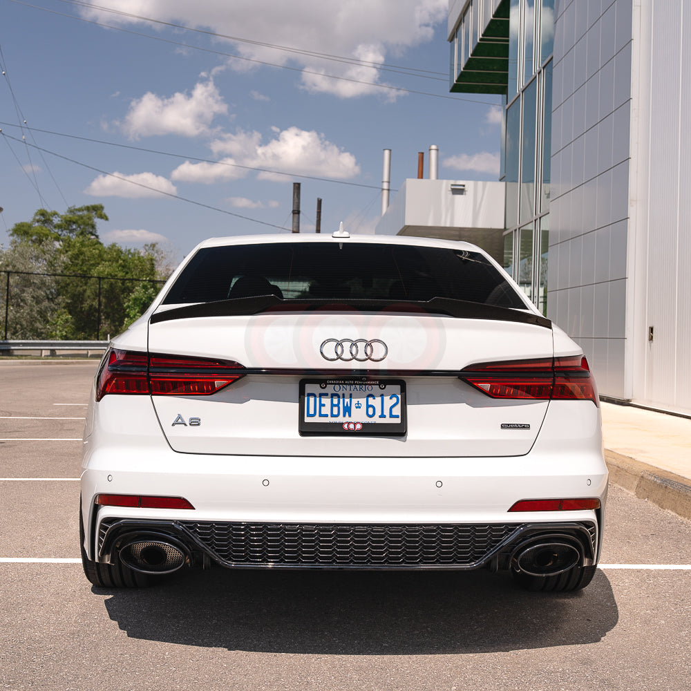 2019-2024 C8 Audi A6 S-Line/S6 - CAP Gloss Black RS6 Style Rear Diffuser with RS Exhaust Tips