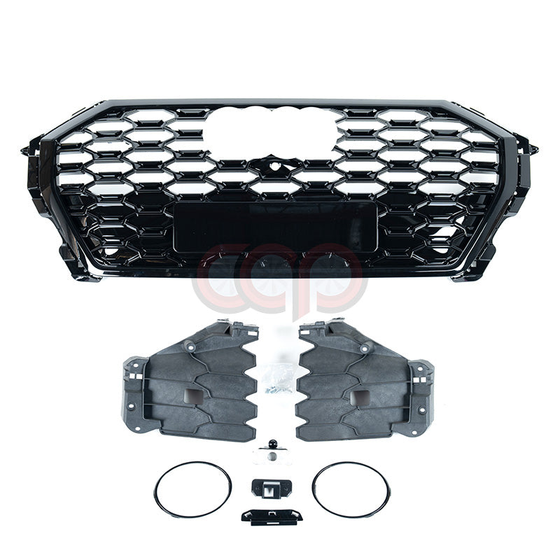2019-2025 Audi RSQ3 Honeycomb Grille | F3 Audi Q3 - V2 Black Frame Black Mesh