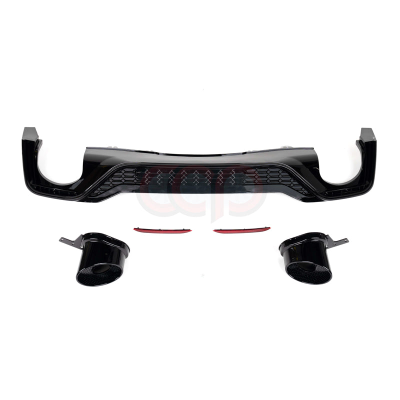 2020-2024 B9.5 Audi A5 S-Line/S5 - CAP Gloss Black RS5 Style Rear Diffuser with RS Exhaust Tips