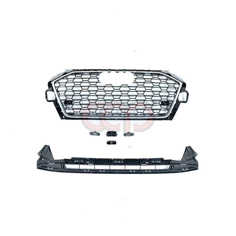 2020-2025 Audi RS4 Honeycomb Silver Frame Grille | B9.5 Audi A4/S4 V2