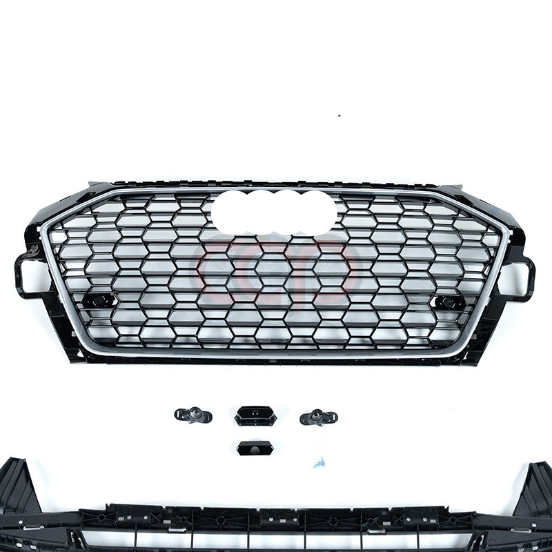 2020-2025 Audi RS4 Honeycomb Silver Frame Grille | B9.5 Audi A4/S4 V2
