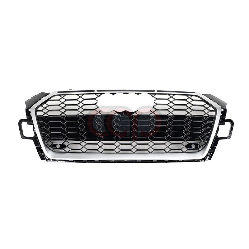 2020-2024 B9.5 Audi RS5 Honeycomb Grille Silver Frame | B9.5 Audi A5/S5 Silver Frame Black Mesh