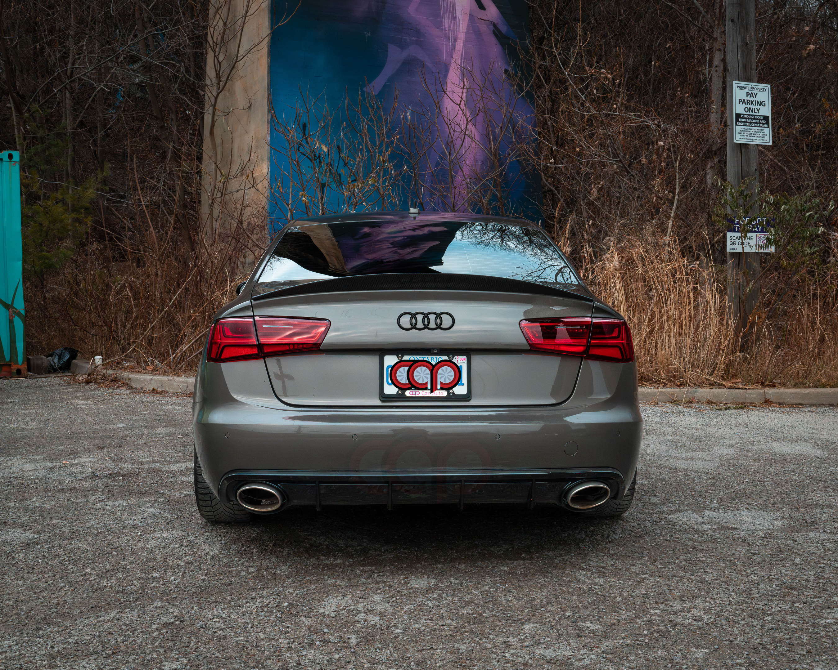 2012-2015 C7 Audi A6 Non S-Line - CAP Gloss Black RS Style Rear Diffuser