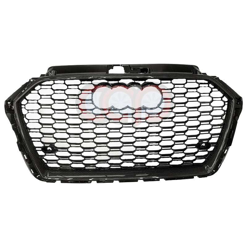 2017-2020 Audi RS3 Honeycomb Grille | 8V.5 Audi A3/S3 | Real Carbon Fiber Real Carbon Frame Black Mesh Non ACC
