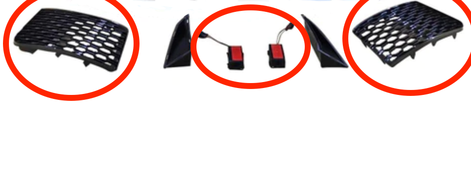 Bumper Accessories for CAP 2014-2016 8V RS3 Bumper Both Sides - Large Fog Grilles None Yes Fog Light Resistors