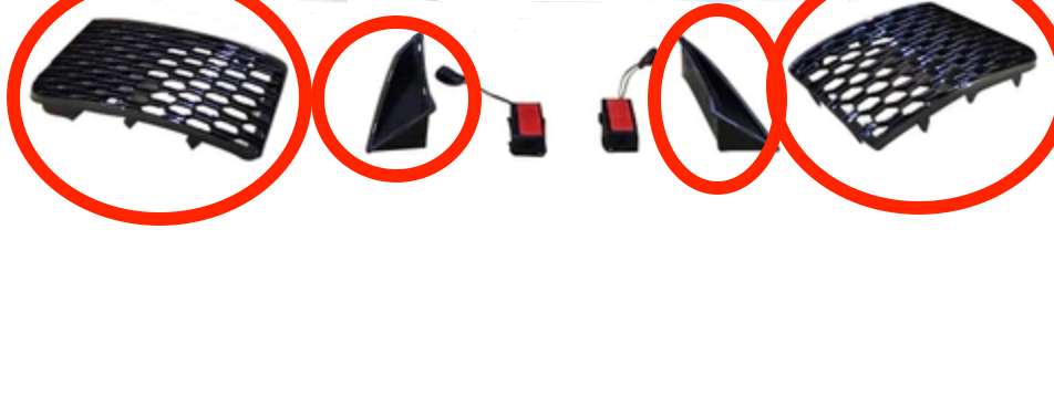 Bumper Accessories for CAP 2014-2016 8V RS3 Bumper Both Sides - Large Fog Grilles Both Sides - Small Fog Grilles No Fog Light Resistors