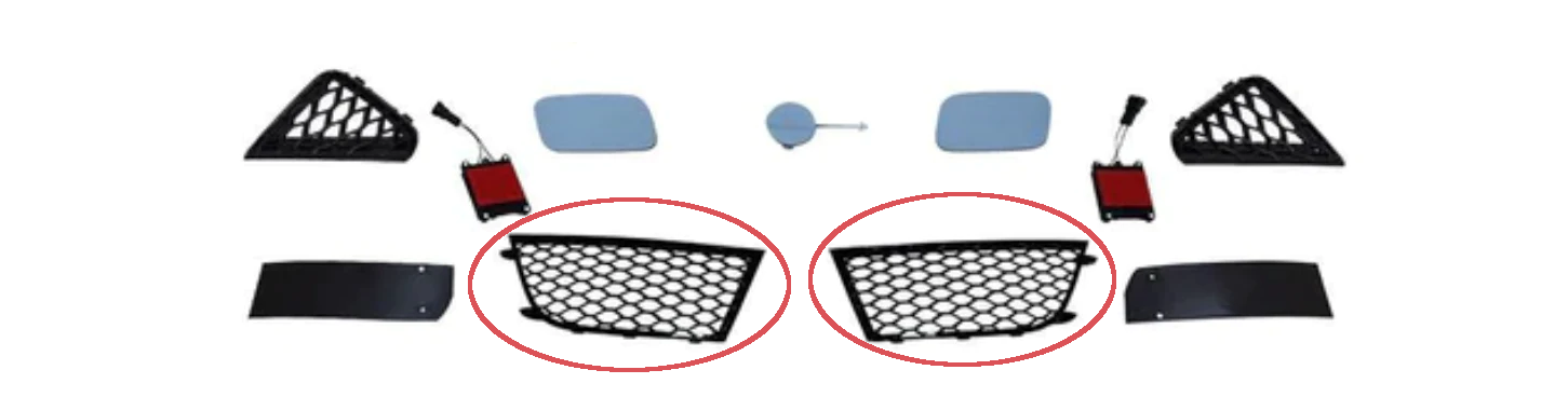 Bumper Accessories for CAP B8.5 RS4 Bumper - V1 Both Sides - Large Fog Grilles None No Fog Light Resistors